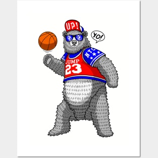cool bear streetball player Posters and Art
